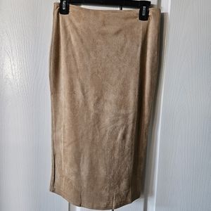 Hera collection suede like skirt, tan, medium